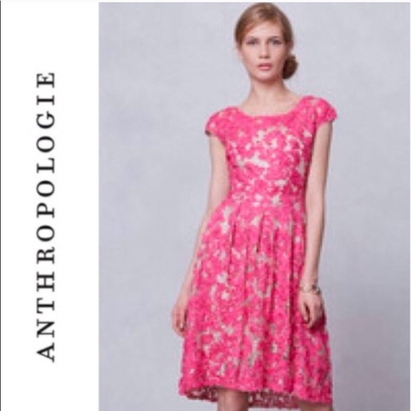 knee length dresses for ladies Faviana S10812 Long Pink Lace Prom Dress